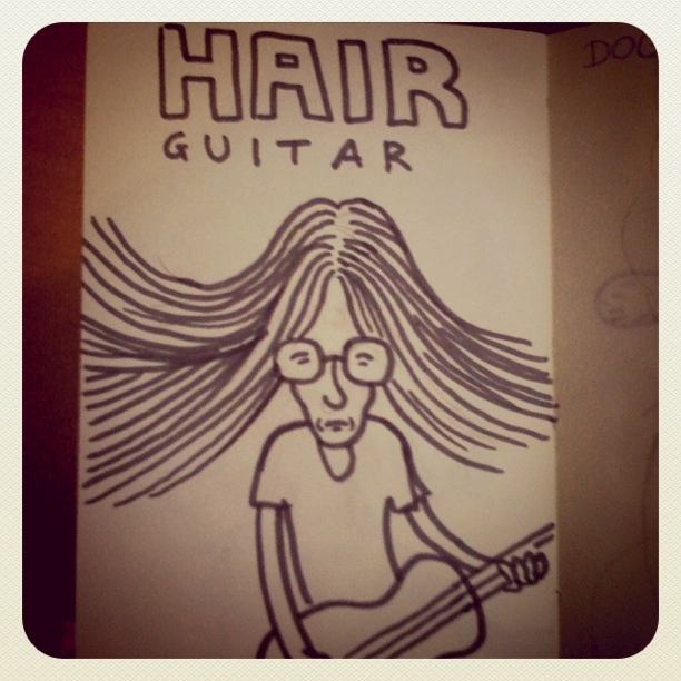 Hair Guitar (dessin & photo : Gilderic)