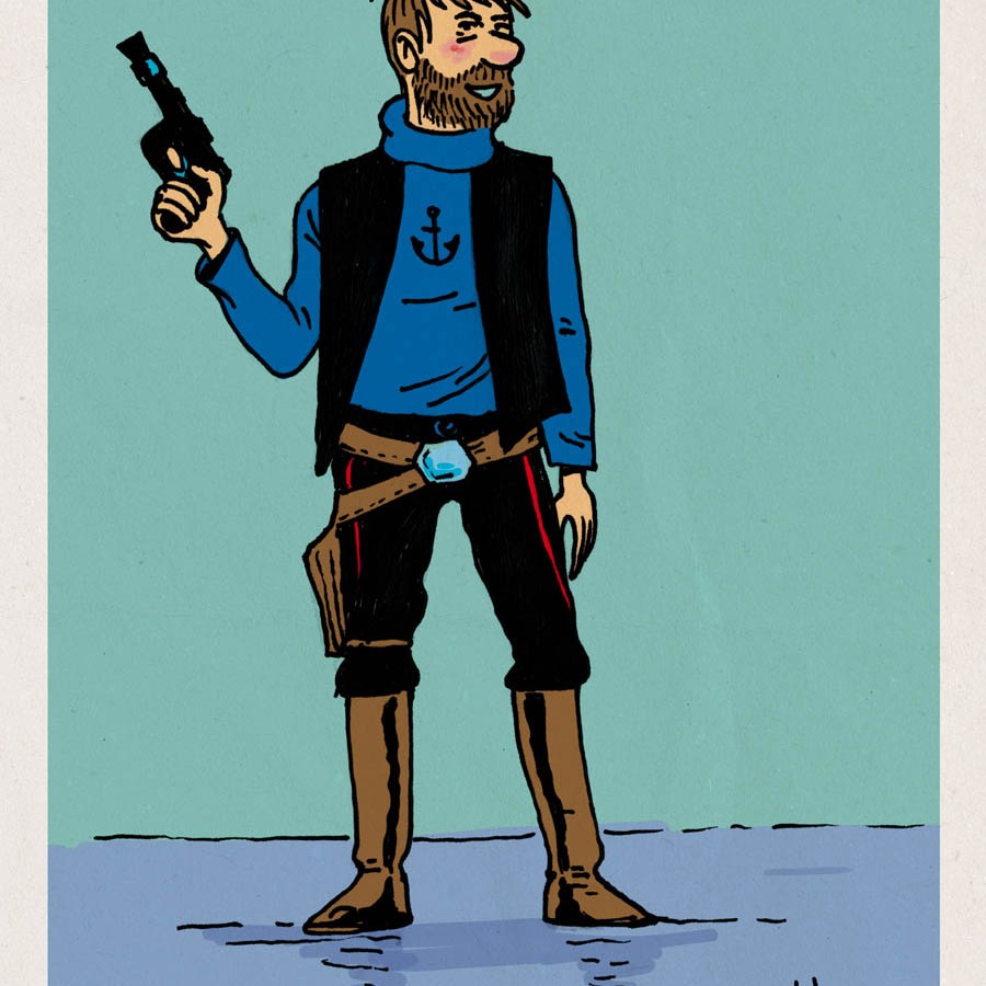 Tintin Star Wars : Haddock Solo - Dessin de Gilderic
