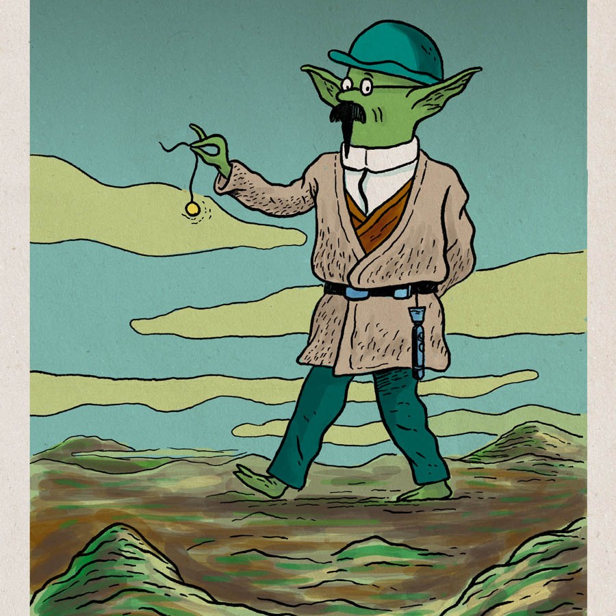 Tintin Star Wars : Yoda Tournesol - Dessin de Gilderic
