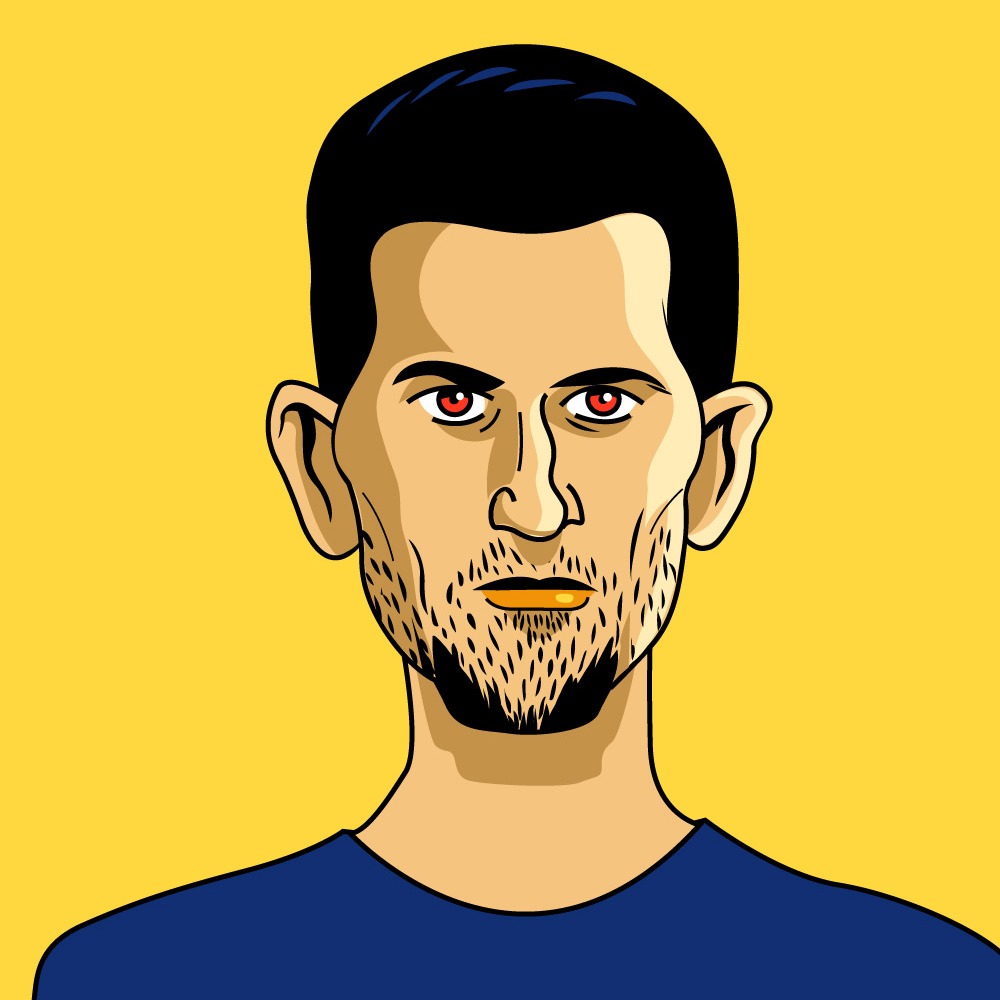Novak Djokovic, portrait - dessin vectoriel